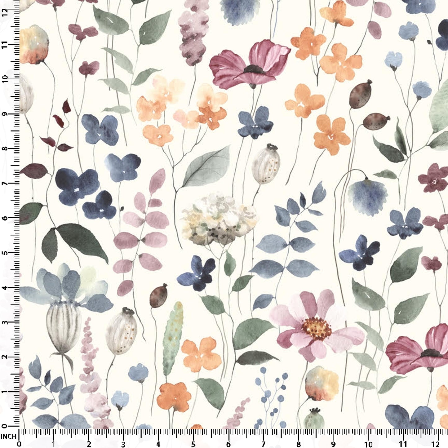 Bairupa Water Color Floral Print fabric